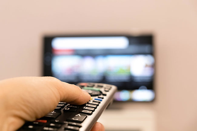 Television used in dental office remodel.