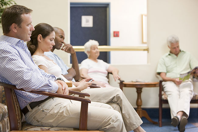 Bored Patients in an everyday looking dental office